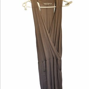 Athleta charcoal gray midi casual dress W pockets size medium